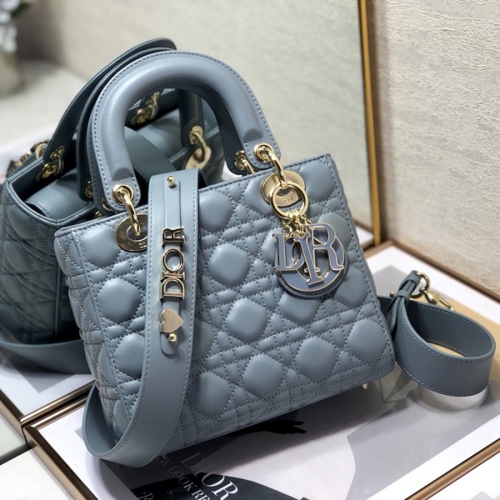 small lady D*or my abcD*or bag blue lambskin