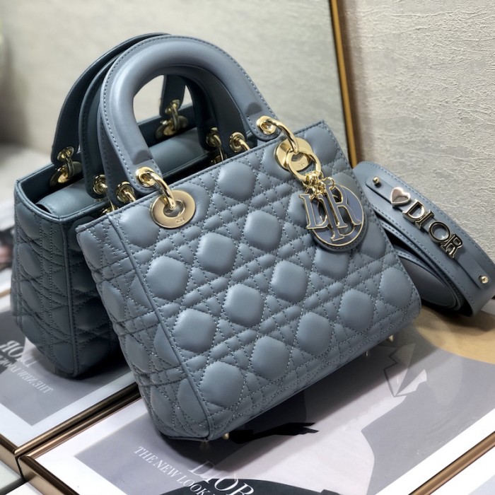 small lady D*or my abcD*or bag blue lambskin