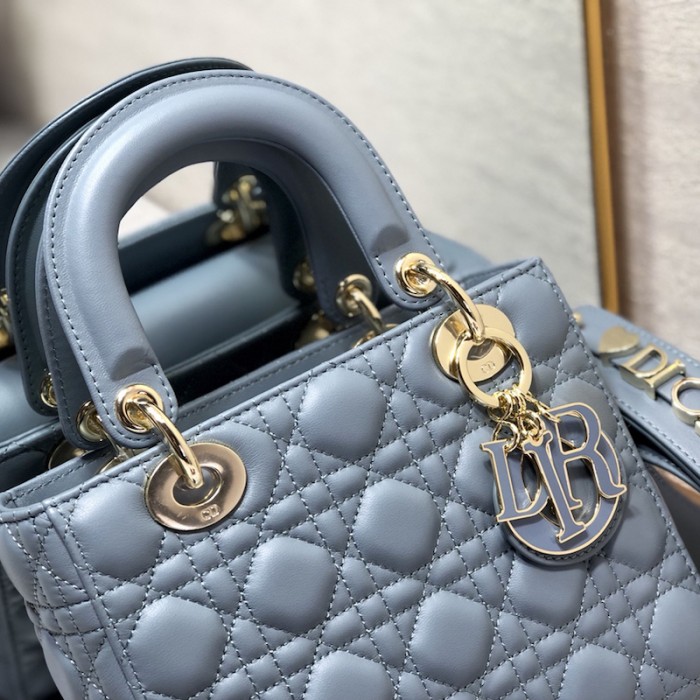 small lady D*or my abcD*or bag blue lambskin
