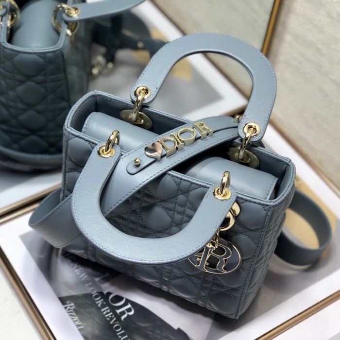 small lady D*or my abcD*or bag blue lambskin