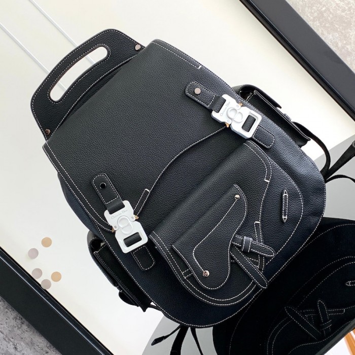 D*or maxi gallop backpack black grained calfskin