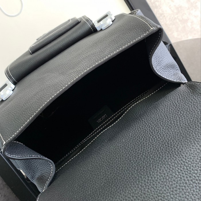 D*or maxi gallop backpack black grained calfskin