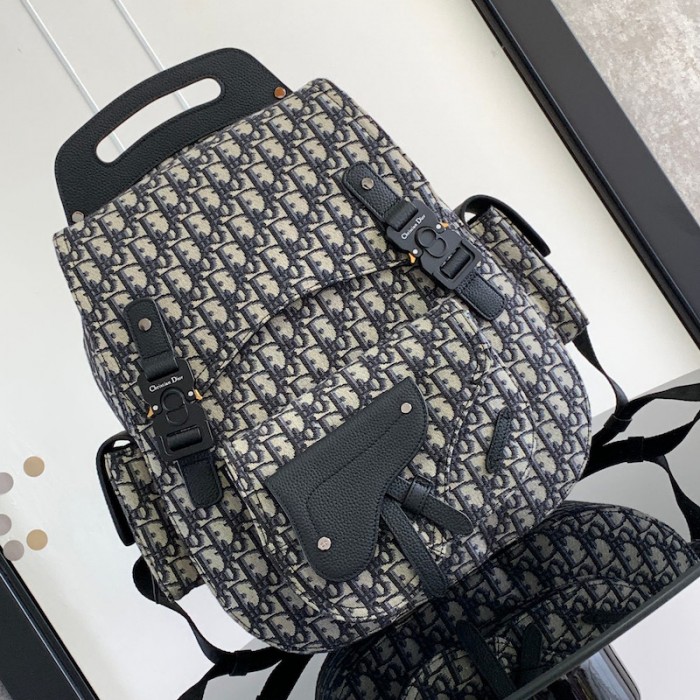 D*or maxi gallop backpack beige and black D*or oblique jacquard