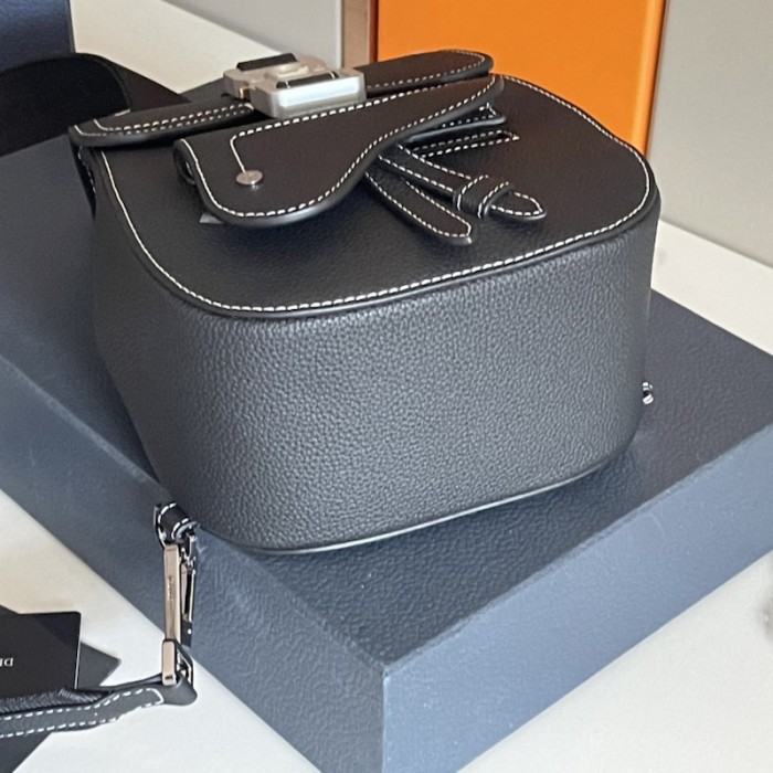 D*or mini gallop sling bag black grained calfskin