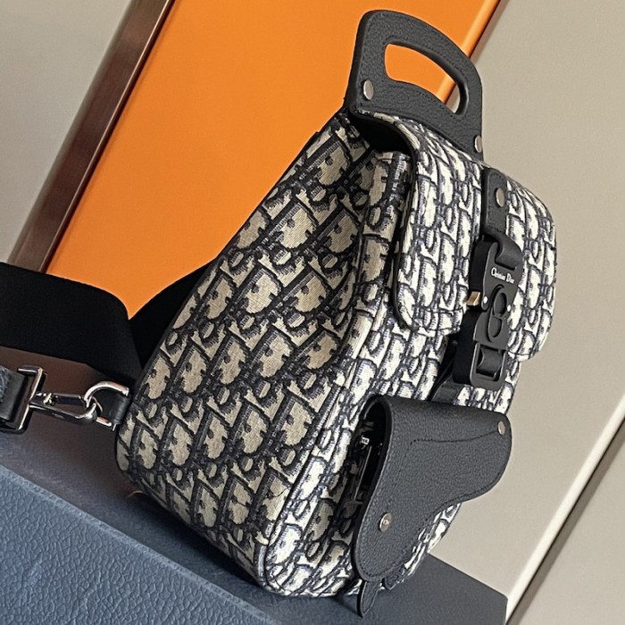 D*or mini gallop sling bag beige and black D*or oblique jacquard