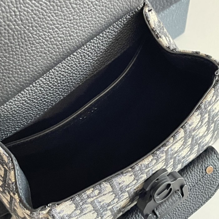 D*or mini gallop sling bag beige and black D*or oblique jacquard