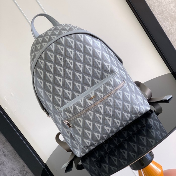 D*or rider backpack D*or gray cd diamond canvas and smooth calfskin