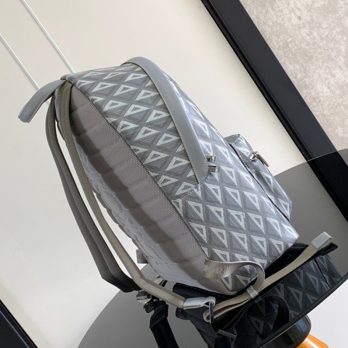 D*or rider backpack D*or gray cd diamond canvas and smooth calfskin