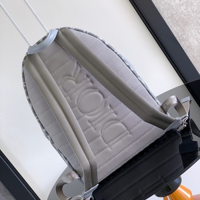D*or rider backpack D*or gray cd diamond canvas and smooth calfskin