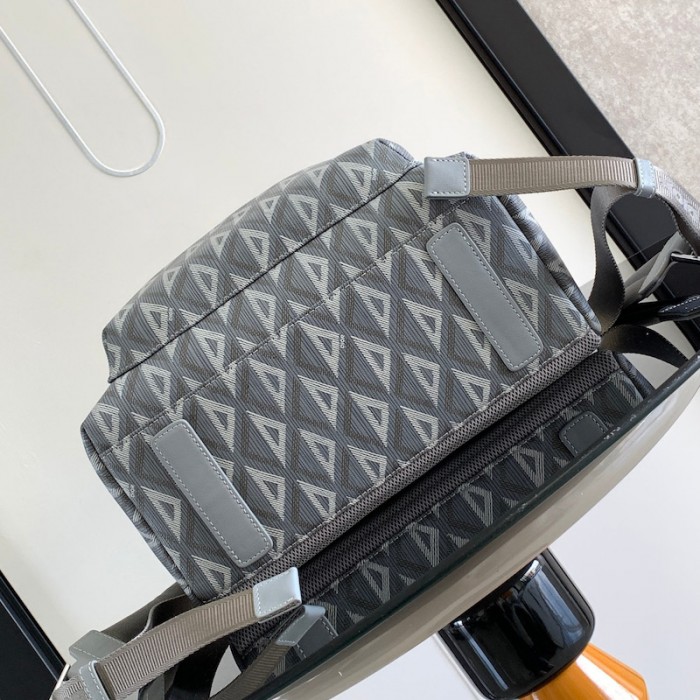 D*or rider backpack D*or gray cd diamond canvas and smooth calfskin