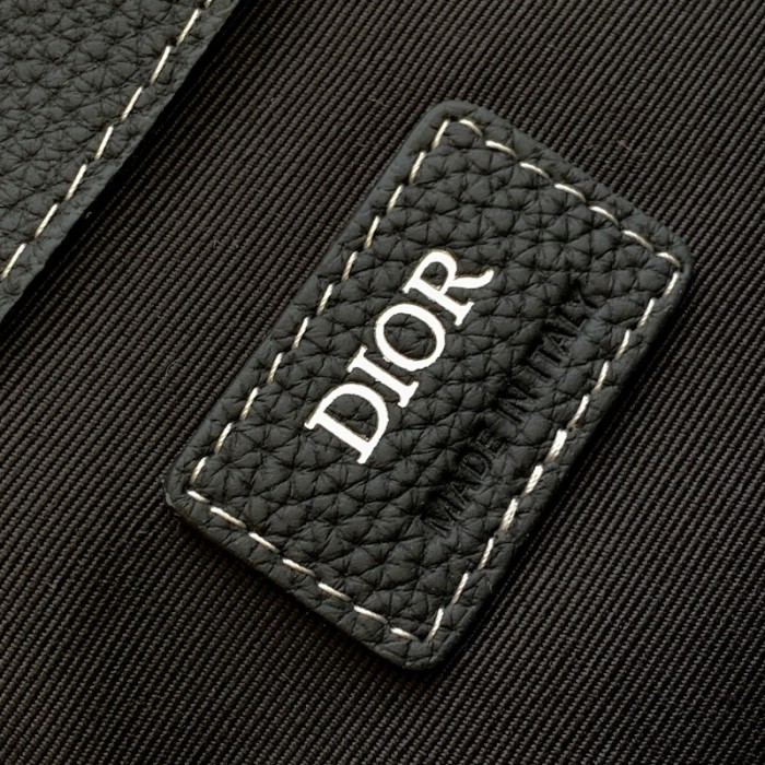D*or saddle backpack black grained calfskin