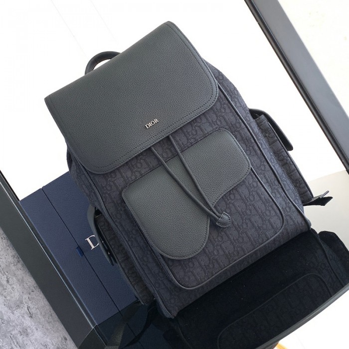 D*or saddle backpack black D*or oblique jacquard