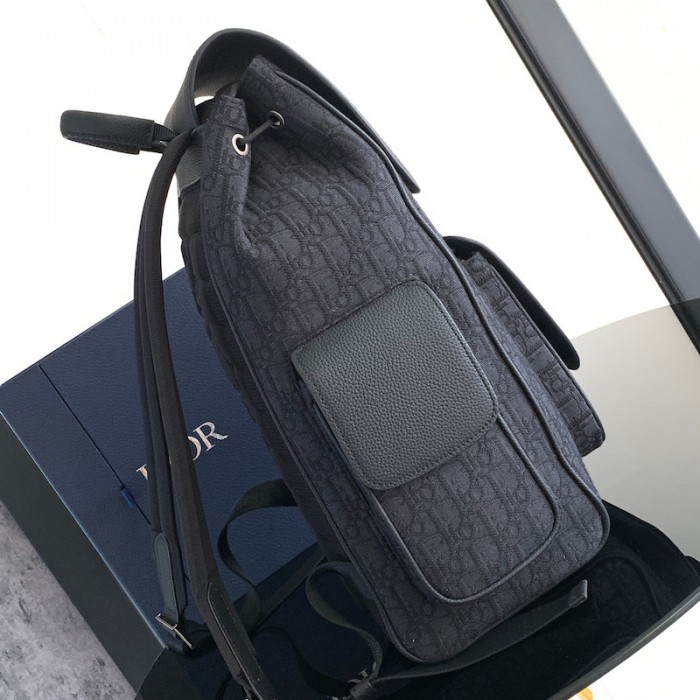 D*or saddle backpack black D*or oblique jacquard