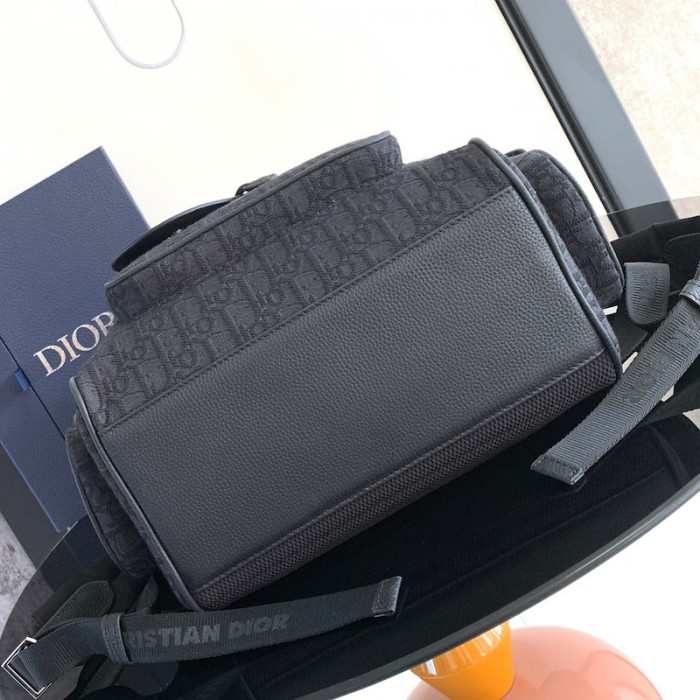 D*or saddle backpack black D*or oblique jacquard