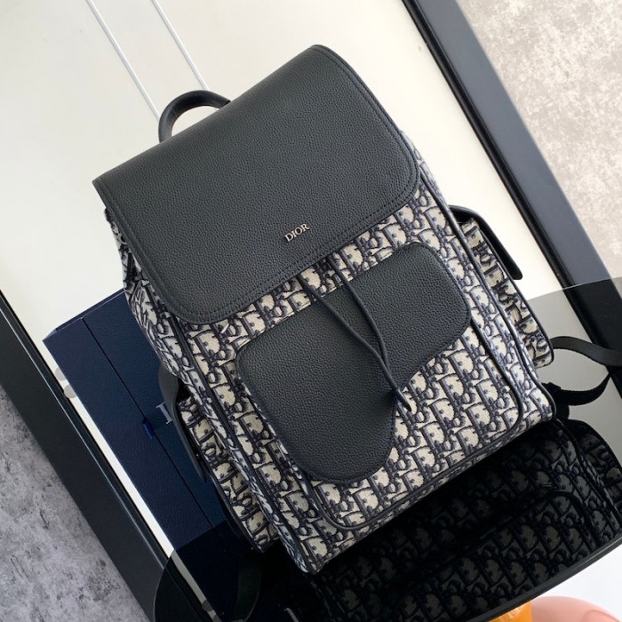 D*or saddle backpack beige and black D*or oblique jacquard