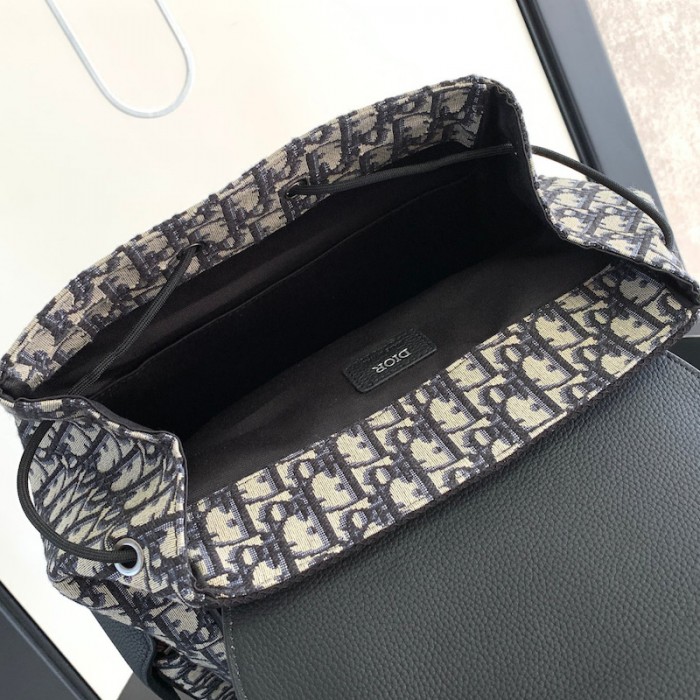 D*or saddle backpack beige and black D*or oblique jacquard