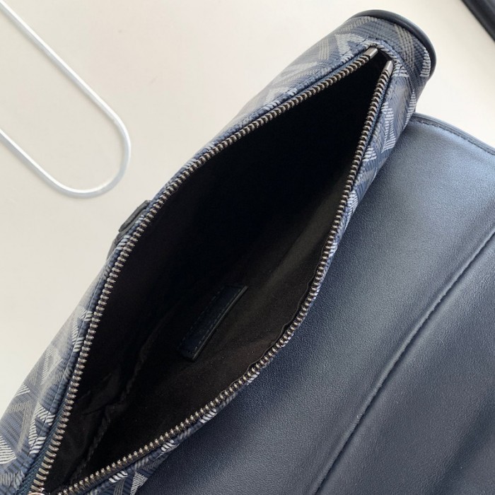 D*or saddle bag navy blue cd diamond canvas and smooth calfskin