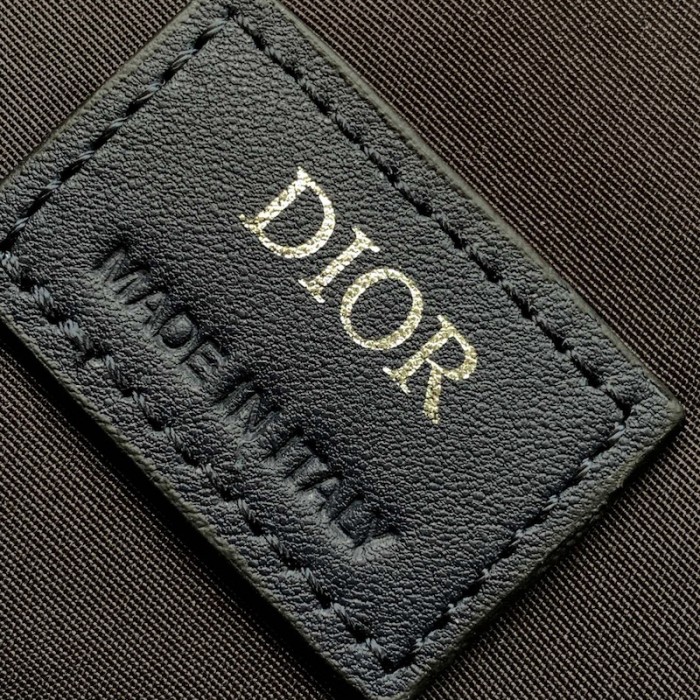 D*or saddle bag navy blue cd diamond canvas and smooth calfskin