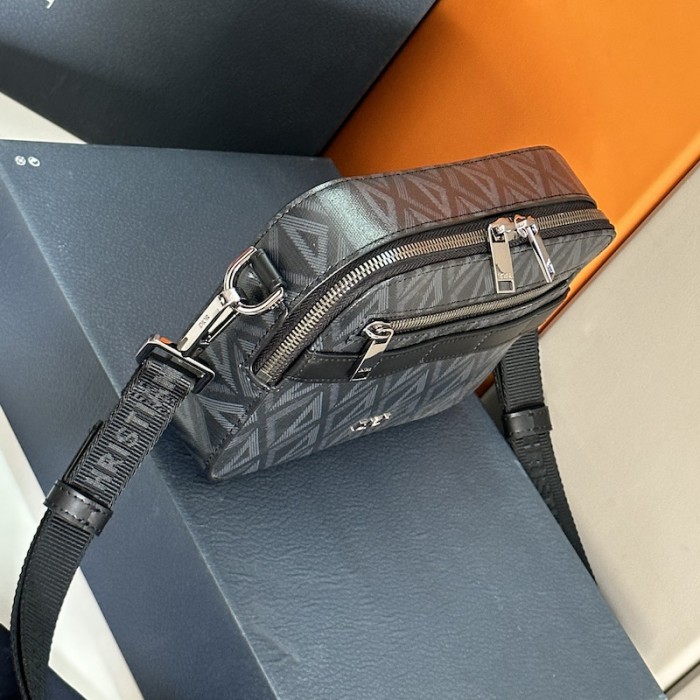 D*or safari bag with strap D*or black cd diamond canvas
