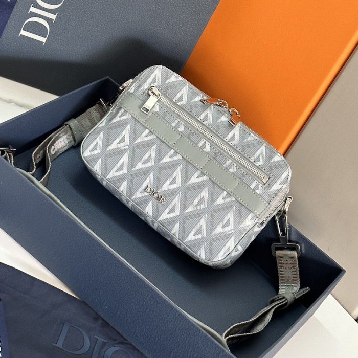 D*or safari bag with strap D*or gray cd diamond canvas