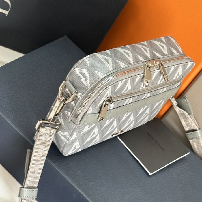 D*or safari bag with strap D*or gray cd diamond canvas