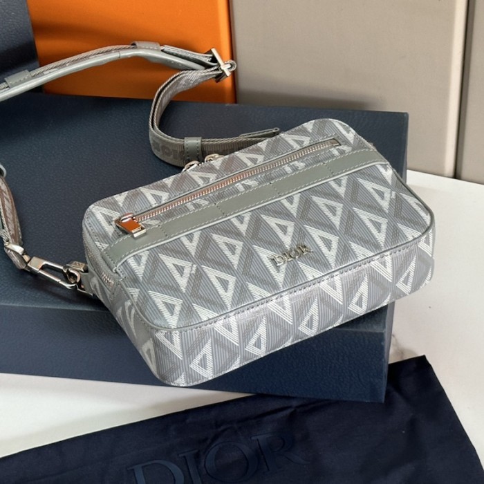 D*or safari bag with strap D*or gray cd diamond canvas