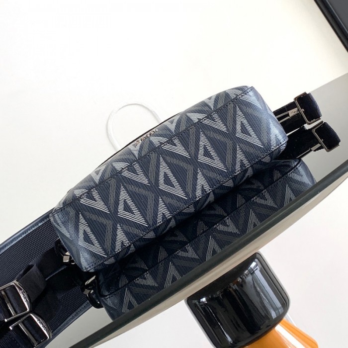 D*or safari bag with strap navy blue cd diamond canvas
