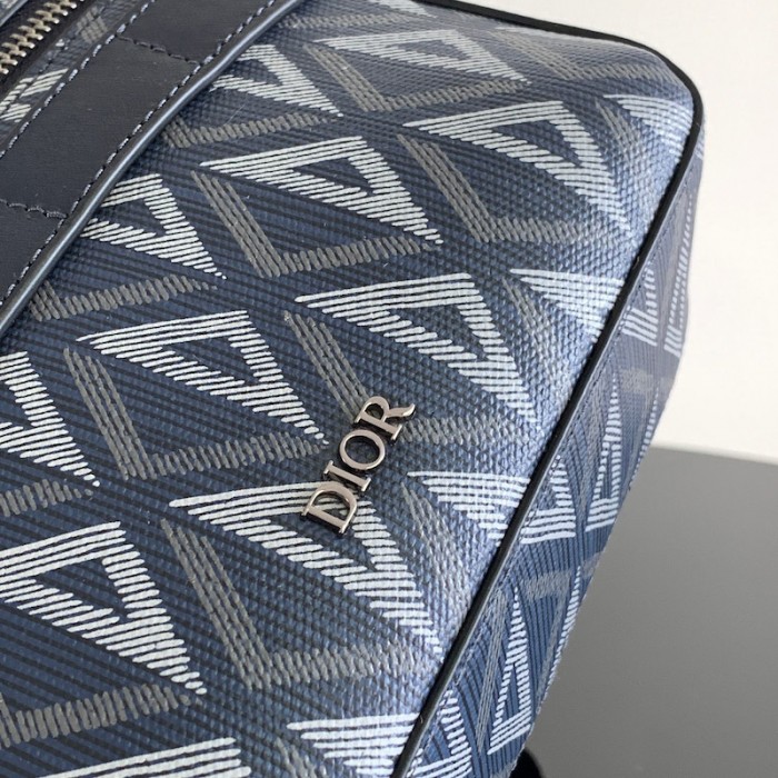 D*or safari bag with strap navy blue cd diamond canvas
