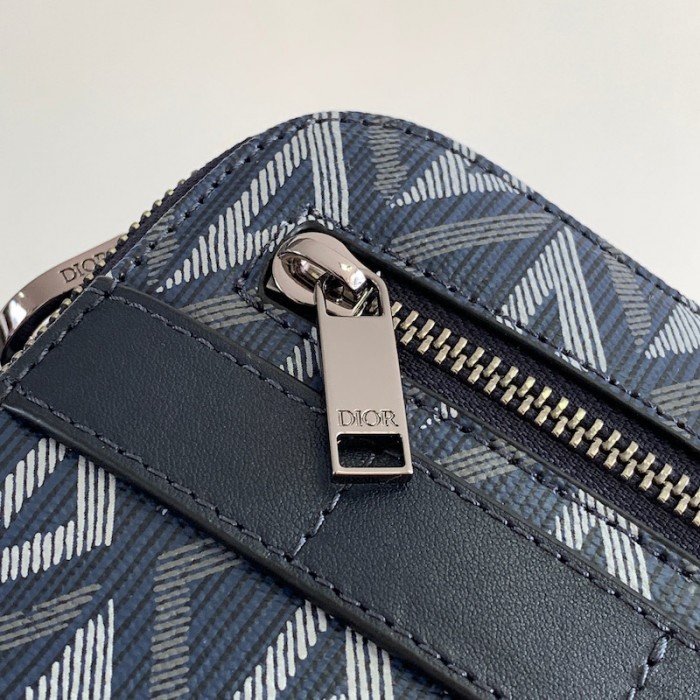 D*or safari bag with strap navy blue cd diamond canvas
