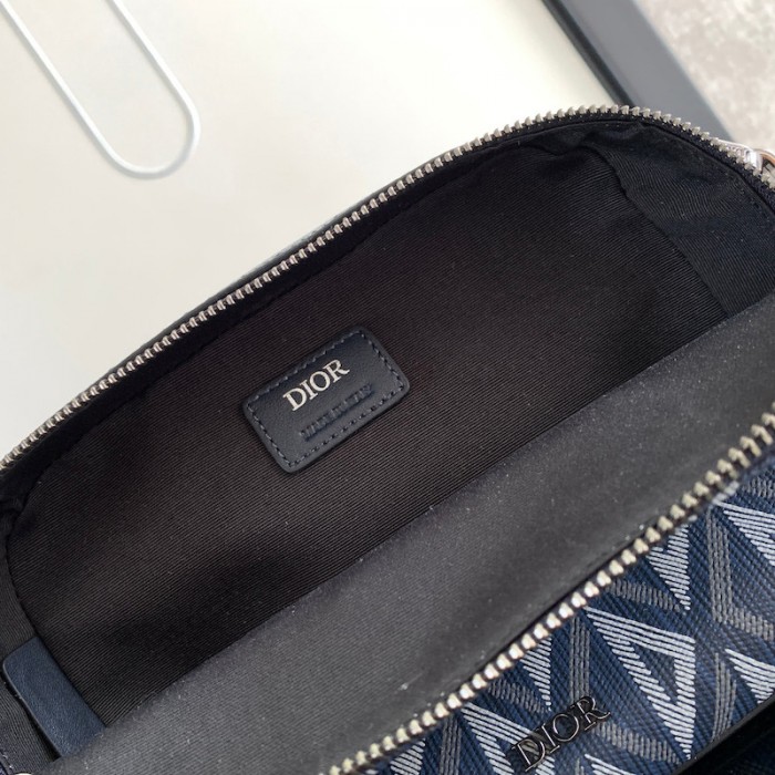 D*or safari bag with strap navy blue cd diamond canvas