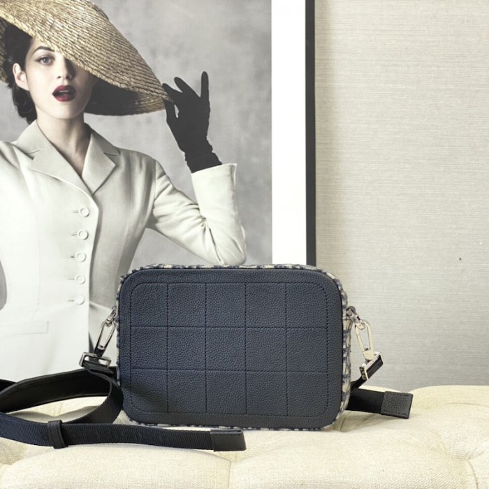 D*or safari messenger bag beige and black D*or oblique jacquard