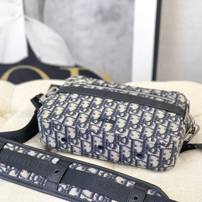 D*or safari messenger bag beige and black D*or oblique jacquard