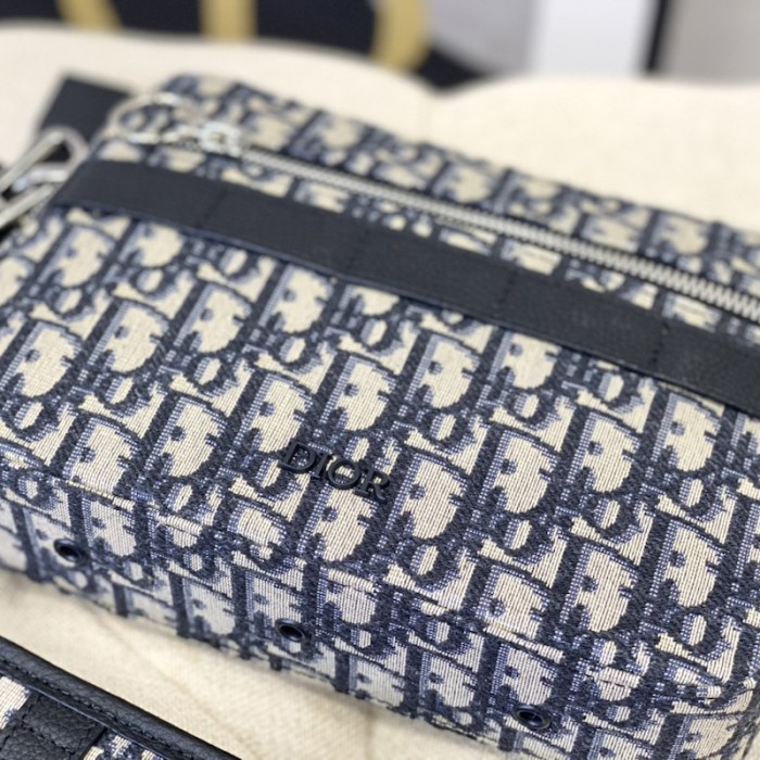 D*or safari messenger bag beige and black D*or oblique jacquard