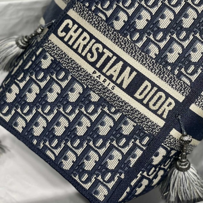 D*or d-bubble bucket bag blue oblique