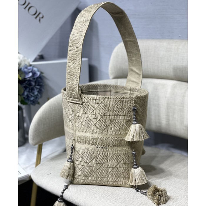 D*or d-bubble bucket bag beige oblique