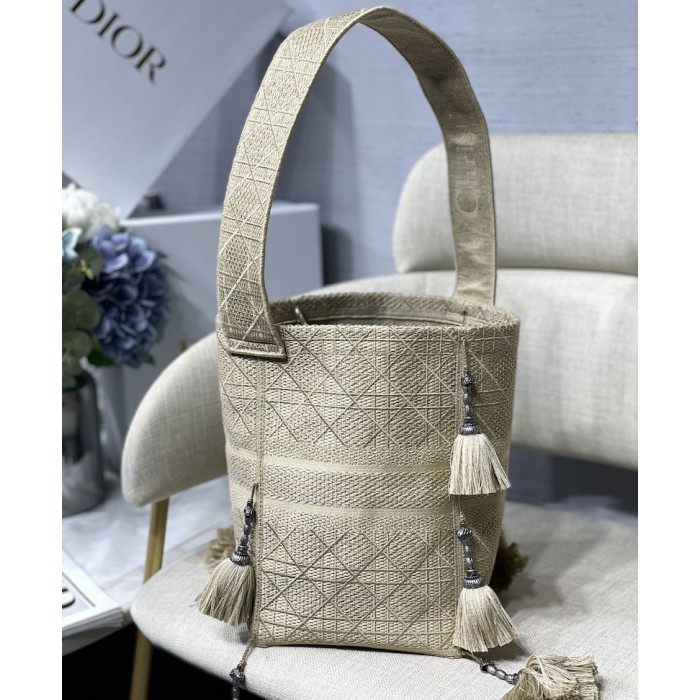 D*or d-bubble bucket bag beige oblique