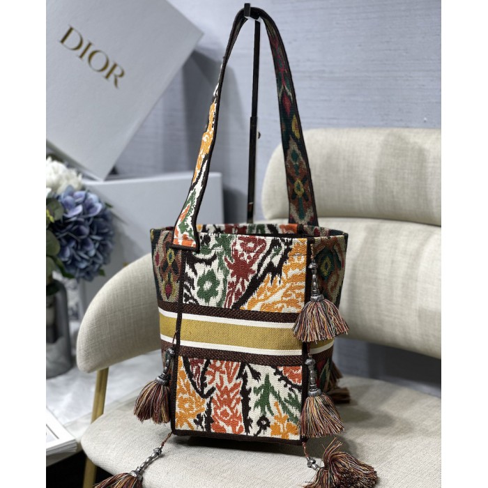 D*or d-bubble bucket bag orange maple leaf