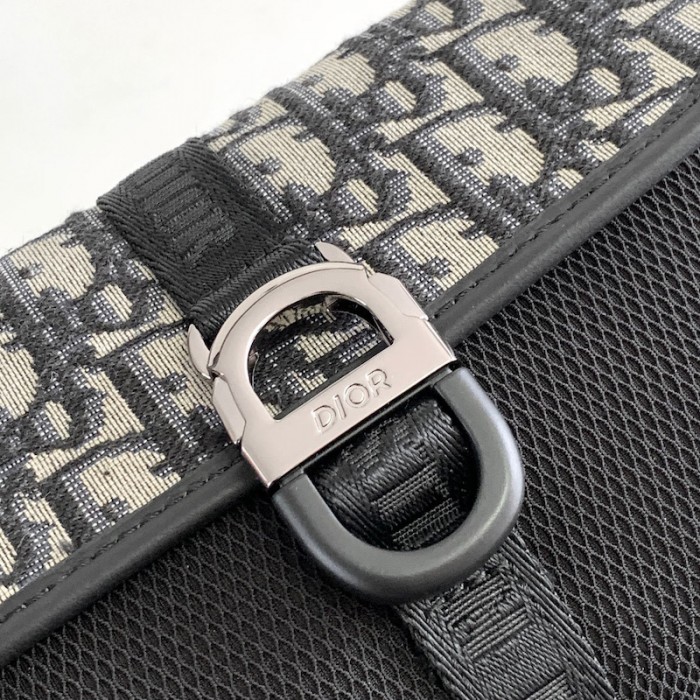 D*or 8 mini bag with strap beige and black D*or oblique jacquard