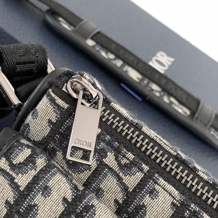 D*or 8 mini bag with strap beige and black D*or oblique jacquard