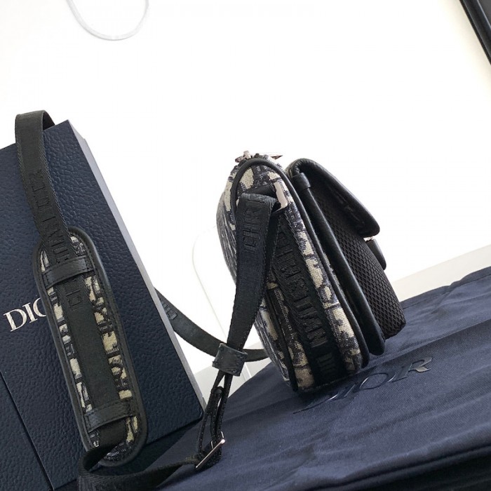 D*or 8 mini bag with strap beige and black D*or oblique jacquard