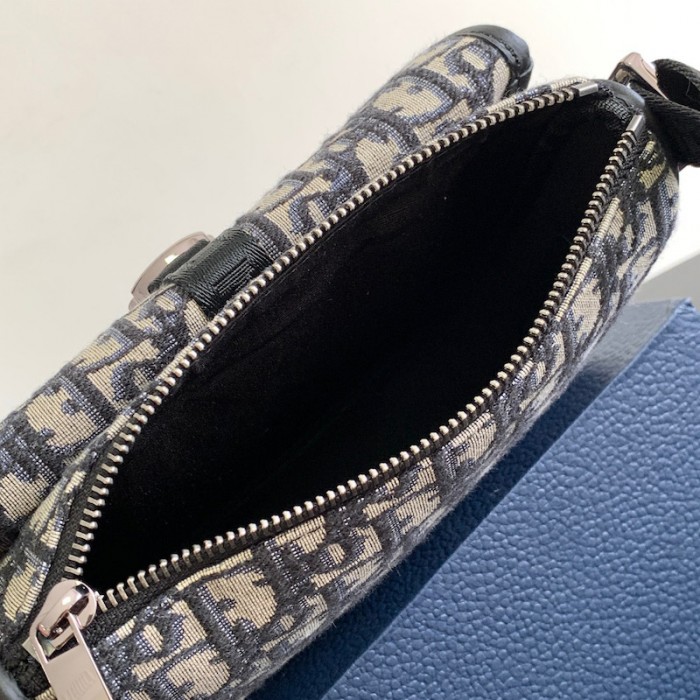 D*or 8 mini bag with strap beige and black D*or oblique jacquard