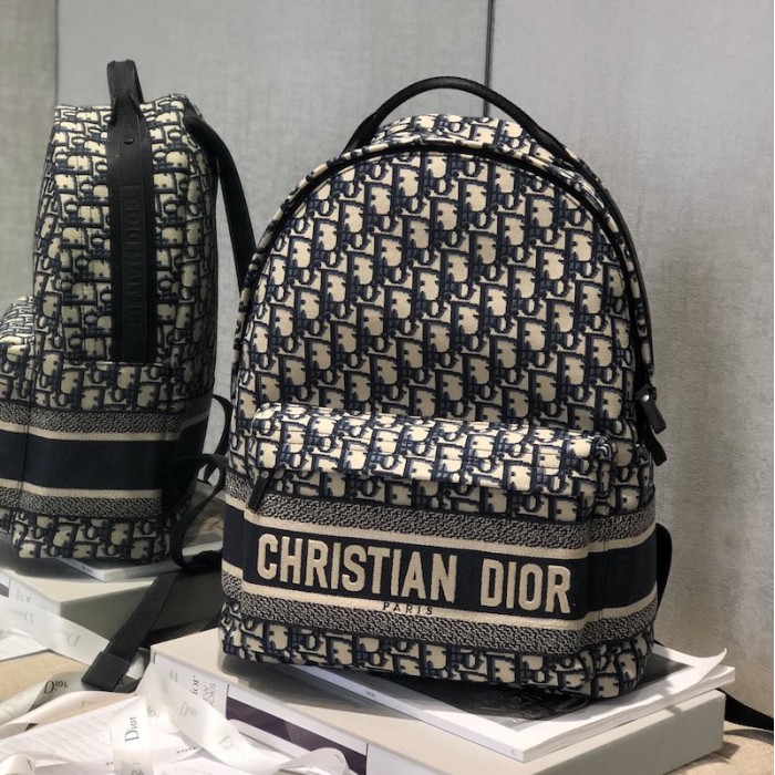 D*or oblique technical canvas backpack blue