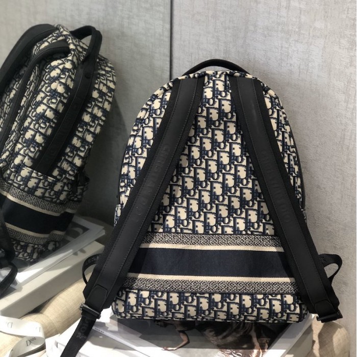 D*or oblique technical canvas backpack blue