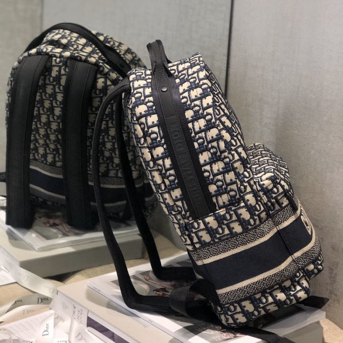 D*or oblique technical canvas backpack blue