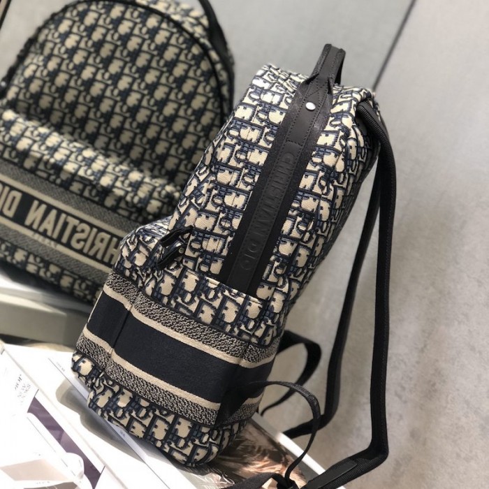 D*or oblique technical canvas backpack blue