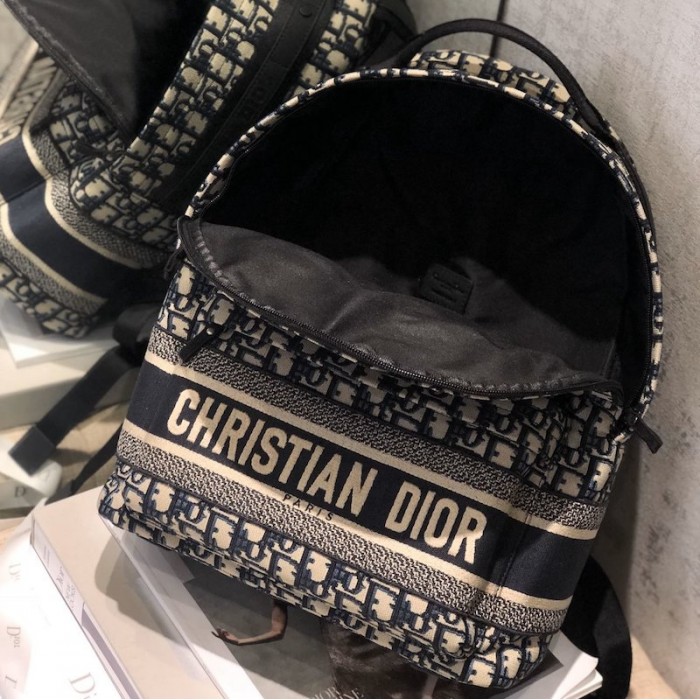 D*or oblique technical canvas backpack blue