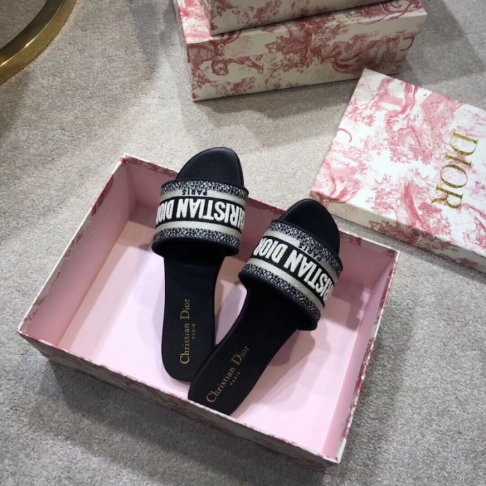 D*or dway slide embroidered cotton black