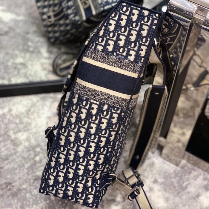 D*or embroidered canvas backpack blue