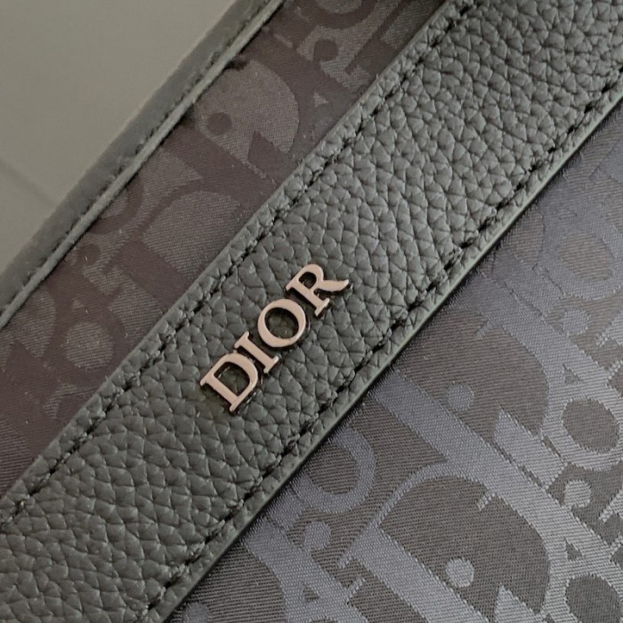 D*or explorer tote bag black D*or oblique mirage technical fabric