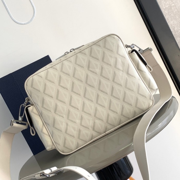 D*or hit the road messenger bag white cd diamond canvas
